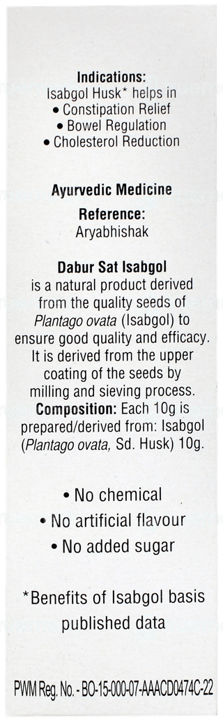 Dabur Sat Isabgol Premium White Husk Supreme 45gm