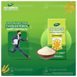 Dabur Sat Isabgol Premium White Husk Supreme 90Gm