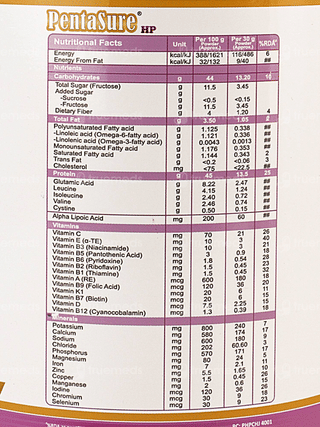 Pentasure Hp New Pack Chocolate Flavour Sucrose Free Powder 400Gm