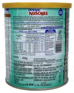 Dexolac Nusobee Lactose Free Upto 24 Months Infant Milk Tin 400Gm