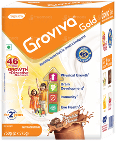 Groviva Gold For 2+ Years Chocolate Flavour Refill 2 Pouches Of 375gm