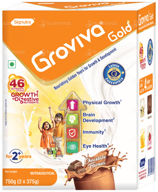 Groviva Gold For 2+ Years Chocolate Flavour Refill 2 Pouches Of 375gm
