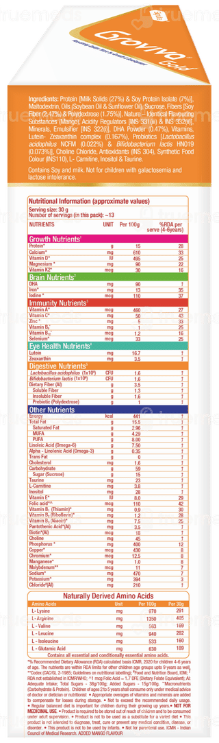 Groviva Gold For 2+ Years Mango Flavour Refill 400gm