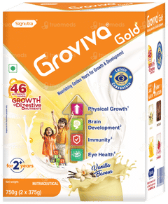 Groviva Gold For 2+ Years Vanilla Flavour Refill 2 Pouches Of 375gm