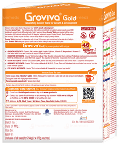 Groviva Gold For 2+ Years Vanilla Flavour Refill 2 Pouches Of 375gm