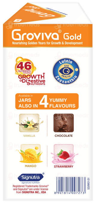 Groviva Gold For 2+ Years Vanilla Flavour Refill 2 Pouches Of 375gm