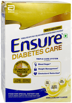 Ensure Diabetes Care New & Improved Zero Added Sucrose Vanilla Delight Flavour Refill Powder 375Gm