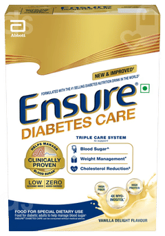 Ensure Diabetes Care New & Improved Zero Added Sucrose Vanilla Delight Flavour Refill Powder 375Gm
