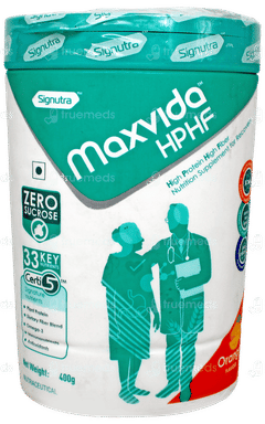 Maxvida Hphf Orange Flavour Zero Sucrose Powder Jar 400Gm