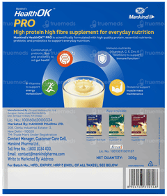 Health Ok Pro Vanilla Flavour Zero Added Sucrose Refill Powder 200gm