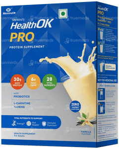 Health Ok Pro Vanilla Flavour Zero Added Sucrose Refill Powder 400gm