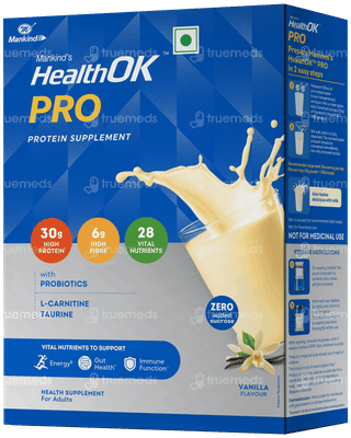 Health Ok Pro Vanilla Flavour Zero Added Sucrose Refill Powder 400gm