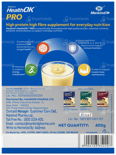 Health Ok Pro Vanilla Flavour Zero Added Sucrose Refill Powder 400gm