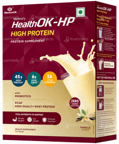 Health Ok Hp Vanilla Flavour Zero Added Sucrose Refill Powder 400gm