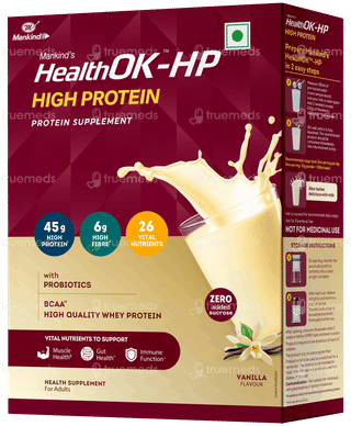 Health Ok Hp Vanilla Flavour Zero Added Sucrose Refill Powder 400gm