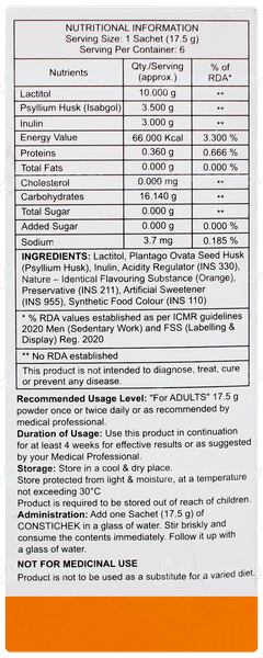 Constichek Orange Flavor No Added Sugar Sachet 17.5Gm