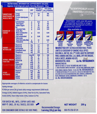 Protinex Original Classic Taste Hydrolysed Protein Refill Powder 200gm