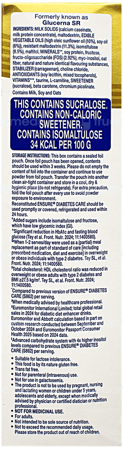 Ensure Diabetes Care New & Improved Vanilla Delight Flavour Zero Added Sucrose Refill Powder 200Gm
