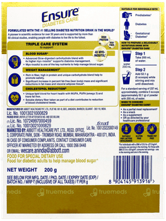 Ensure Diabetes Care New & Improved Vanilla Delight Flavour Zero Added Sucrose Refill Powder 200Gm