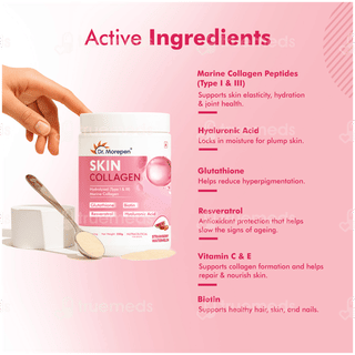 Dr Morepen Skin Collagen Strawberry Watermelon Powder 250gm