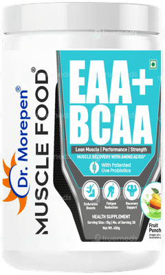Dr Morepen Muscle Food Eaa+ Bcaa Fruit Punch Powder 450gm