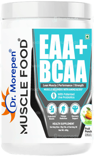 Dr Morepen Muscle Food Eaa+ Bcaa Fruit Punch Powder 450gm