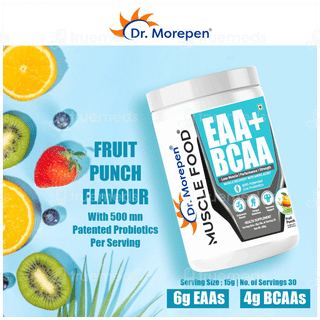 Dr Morepen Muscle Food Eaa+ Bcaa Fruit Punch Powder 450gm
