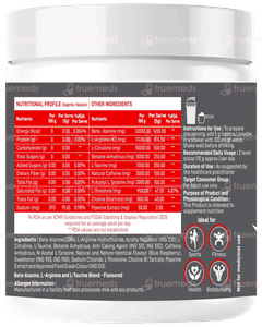 Dr Morepen Muscle Food Pre Workout Blue Raspberry Powder 250gm