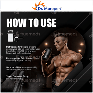 Dr Morepen Muscle Food Pre Workout Blue Raspberry Powder 250gm