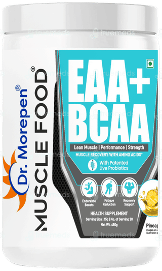 Dr Morepen Muscle Food Eaa+ Bcaa Pineapple Punch Powder 450gm