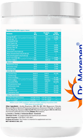 Dr Morepen Muscle Food Eaa+ Bcaa Pineapple Punch Powder 450gm