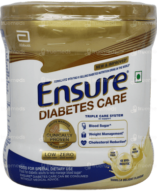Ensure New And Improved Diabetes Care Vanilla Flavour Zero Added Sucrose Powder Jar 375gm