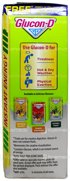Glucon D New Nimbu Pani Refill 1Kg With Glucon D New Nimbu Pani 250Gm Pack Free