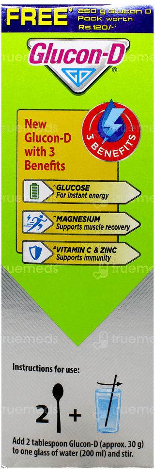 Glucon D New Nimbu Pani Refill 1Kg With Glucon D New Nimbu Pani 250Gm Pack Free