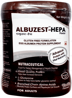 Albuzest Hepa Vanilla Flavour No Added Sugar Powder 400Gm Albuzest Hepa Vanilla Flavour No Added Sugar Powder 400Gm