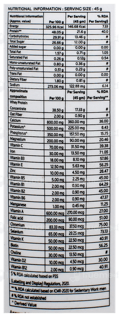 Prototal Whey Vanilla Flavour No Added Sugar Powder 400Gm