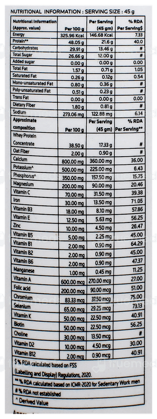 Prototal Whey Vanilla Flavour No Added Sugar Powder 400Gm