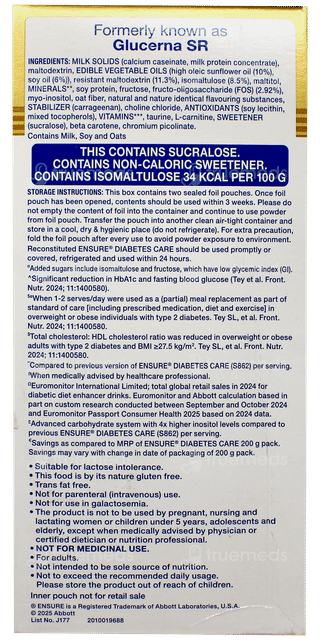 Ensure Diabetes Care New & Improved Zero Added Sucrose Vanilla Delight Flavour Refill Powder 950gm