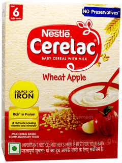 Nestle Cerelac No Refined Sugar No Preservatives Wheat Apple From 6 To 24 Months Baby Cereal 360gm