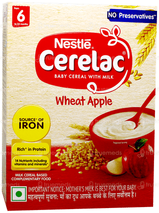 Nestle Cerelac No Refined Sugar No Preservatives Wheat Apple From 6 To 24 Months Baby Cereal 360gm