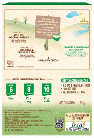Nestle Nestum Rice Vegetables From 8 To 24 Months Baby Cereal 325Gm