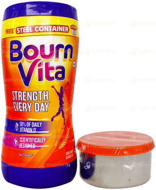 Bournvita For 7 To 9 Years Powder Jar 1Kg With Still Cotainer Free