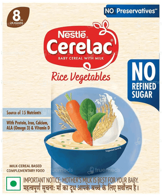 Nestle Cerelac No Refined Sugar No Preservatives Rice Vegetables From 8 To 24 Months Baby Cereal 300Gm
