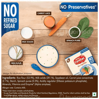 Nestle Cerelac No Refined Sugar No Preservatives Rice Vegetables From 8 To 24 Months Baby Cereal 300Gm