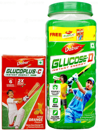Dabur Glucose D Instant Energy 1Kg With Glucoplus C Orange 225Gm Free