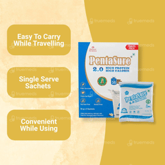 Pentasure 2.0 High Protein Sucrose Free Vanilla Flavour Powder Travel Pack 54Gm Pack Of 3 Sachets