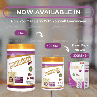 Pentasure Hp Sucrose Free Banana Vanilla Flavour Powder Travel Pack 30Gm Pack Of 3 Sachets