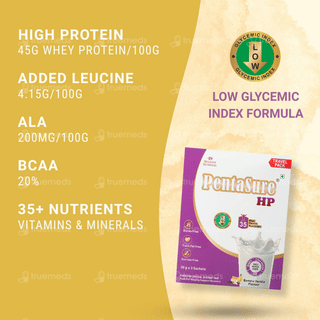 Pentasure Hp Sucrose Free Banana Vanilla Flavour Powder Travel Pack 30Gm Pack Of 3 Sachets