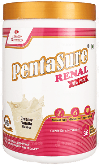 Pentasure Renal Creamy Vanilla Flavour Sucrose Free Powder Jar 1kg
