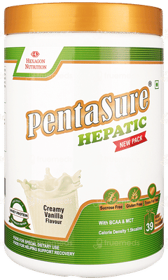 Pentasure Hepatic Creamy Vanilla Flavour Sucrose Free Powder Jar 1kg